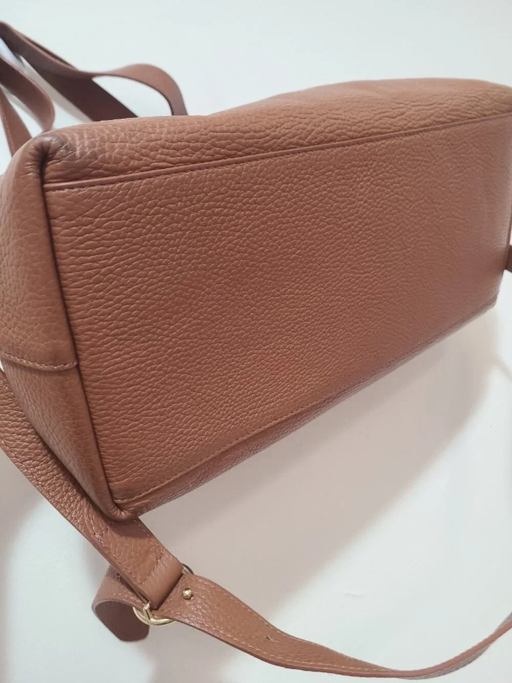 Cuyana Zippered Satchel Brown Pebble Leather